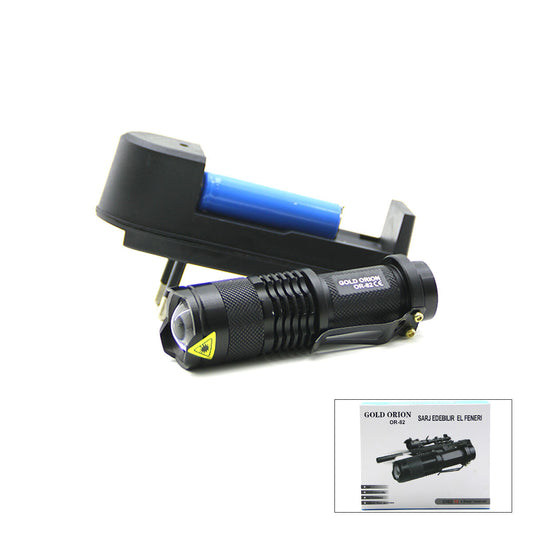 2IN1 KÜÇÜK ZOOMLU EL FENERİ COB LED METAL KASA 9CM (4887)