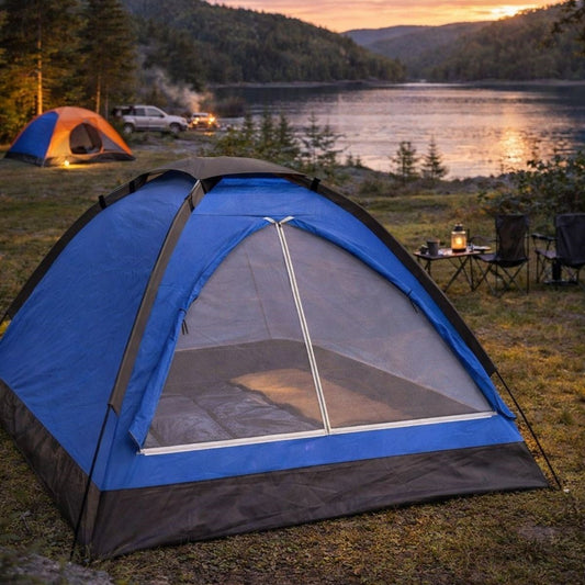 3 Kişilik Manuel Kamp Çadırı – Düz Kapılı Outdoor Aile, Doğa, Piknik ve Kamp Çadırı 200x150x110 cm (4887)