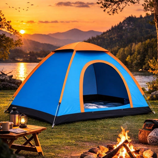 3 Kişilik Yarı Otomatik Kurulum Kamp Çadırı – Suya Dayanıklı, Taşıma Çantalı Outdoor Aile Çadırı, Piknik, Plaj ve Doğa 200x150x110 cm (4887)
