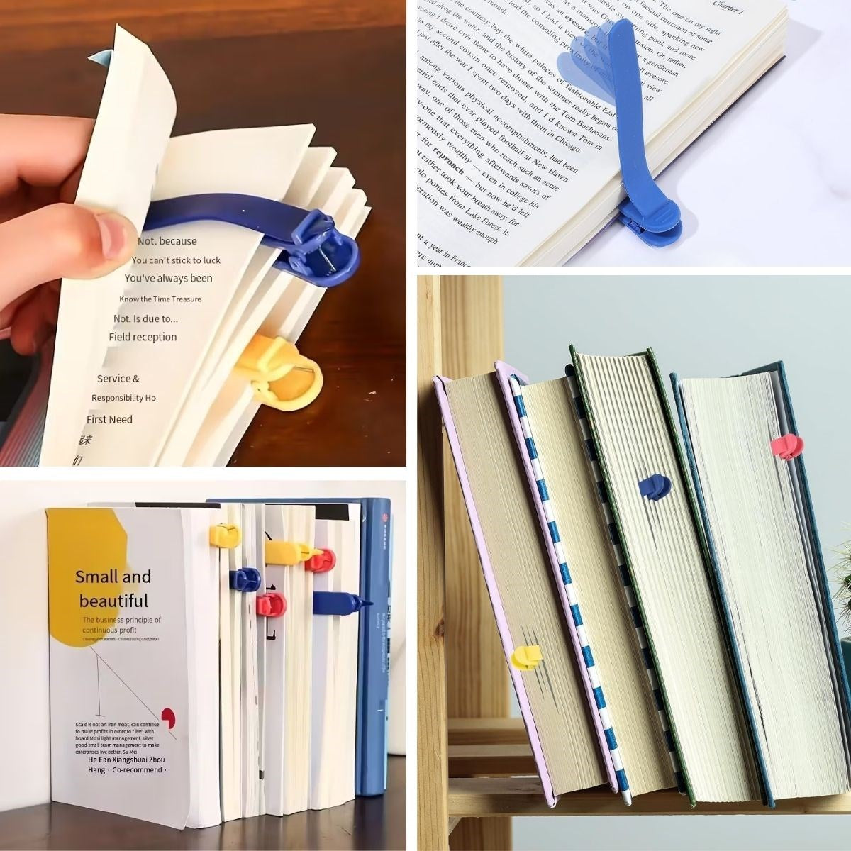 3’lü Otomatik Kitap Ayıracı – Akıllı Silikon Yer İmi Klips Seti, Okuma Severler İçin Pratik Kitap Aksesuarı (4887)
