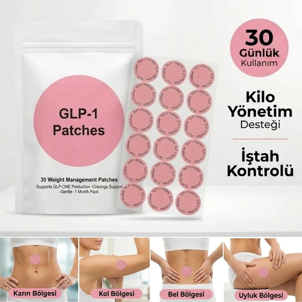 30 Adet Kilo Yönetimi Destek Bantları – İştah Kontrolü ve Günlük Wellness Desteği (4887)