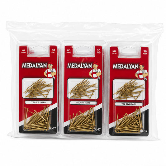 360 ADET 10X30 SARI TP ÇELİK TEL ÇİVİ 12X30PCS (4887)