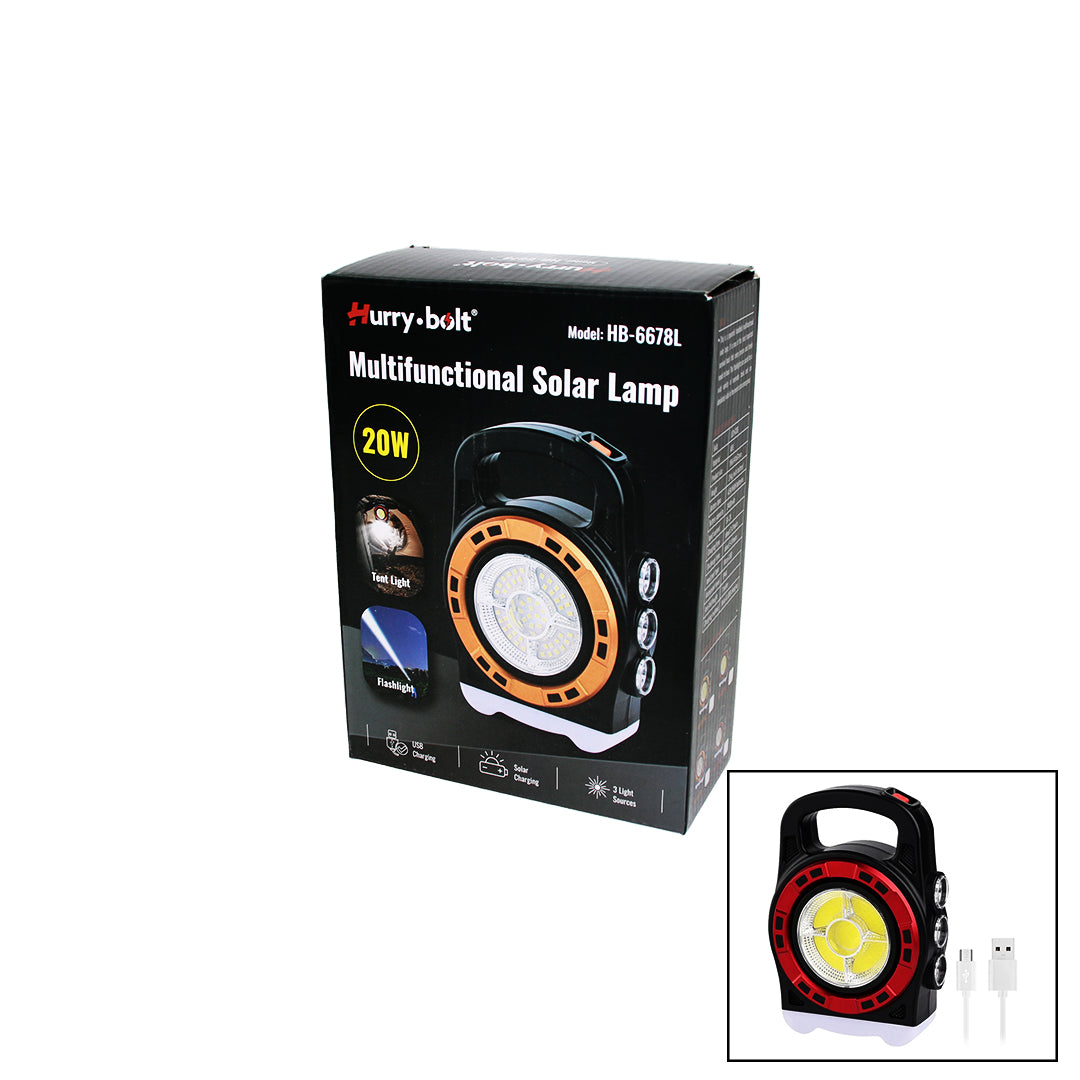 3IN1 20W SOLAR - USB ŞARJLI EL FENERİ - POWERBANK EL ÇANTASI MODELİ (4887)