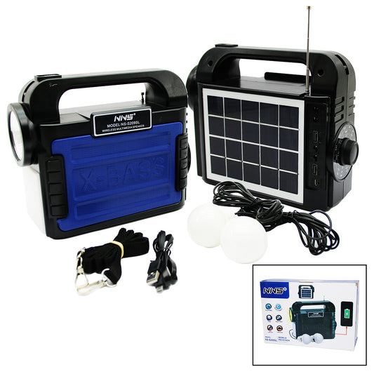 3IN1 - SOLAR 2İN1 EL FENERİ  - RADYO - MP3 BLUETOOTH - USB/ TF PORT - 2 PARÇA  AMPUL KABLOLU - POWERBANK (4887)