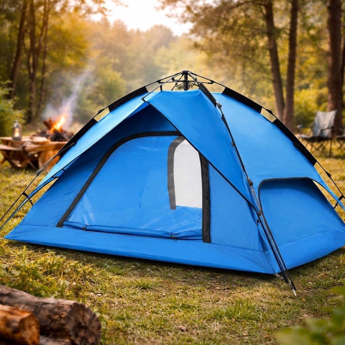 4 Kişilik Otomatik Kamp Çadırı – Çift Katmanlı, Suya Dayanıklı, Hızlı Kurulum Outdoor Aile ve Doğa Çadırı 200x200x140 cm (4887)