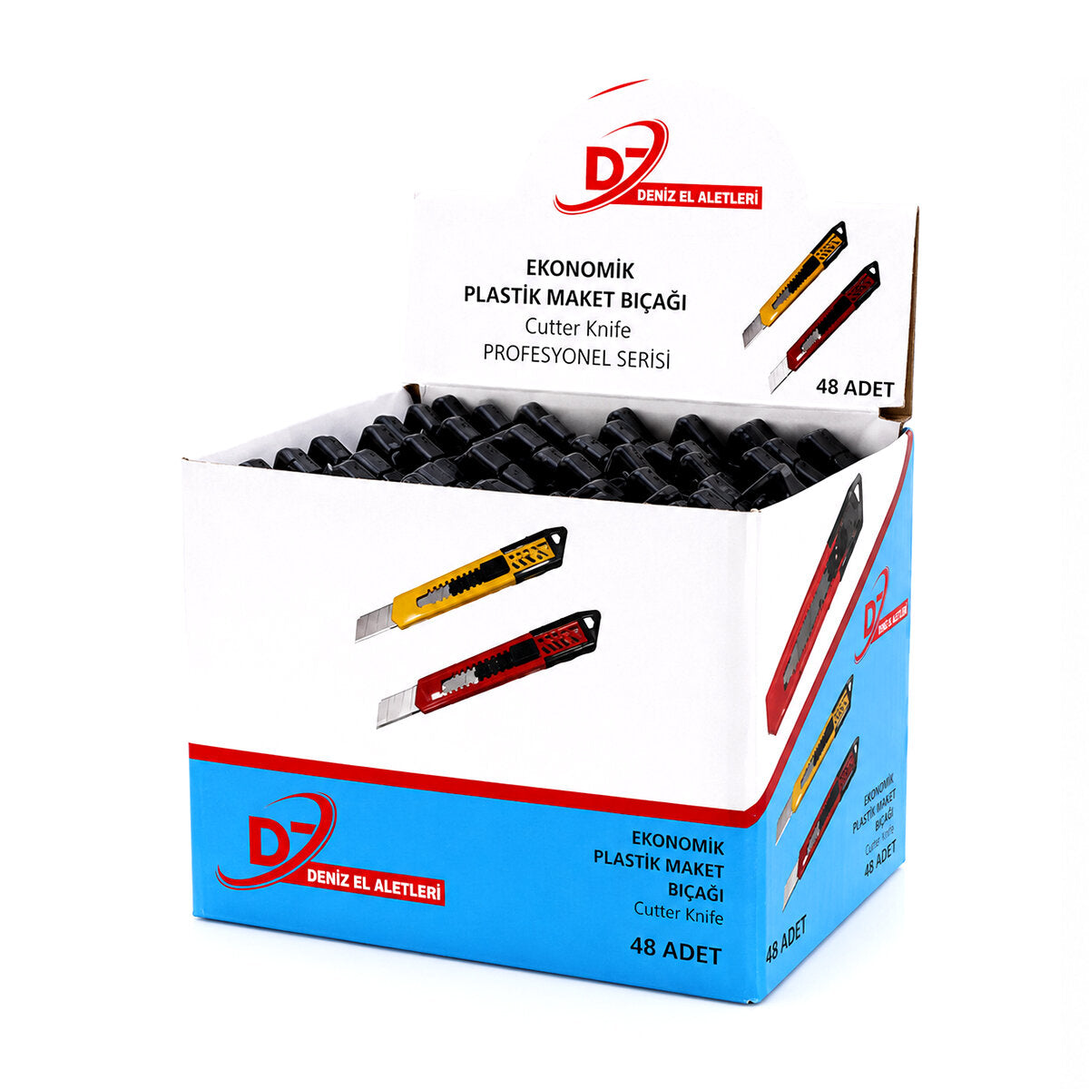 48 ADET EKO PLASTİK FALÇATA MAKET BIÇAK SARI (4887)