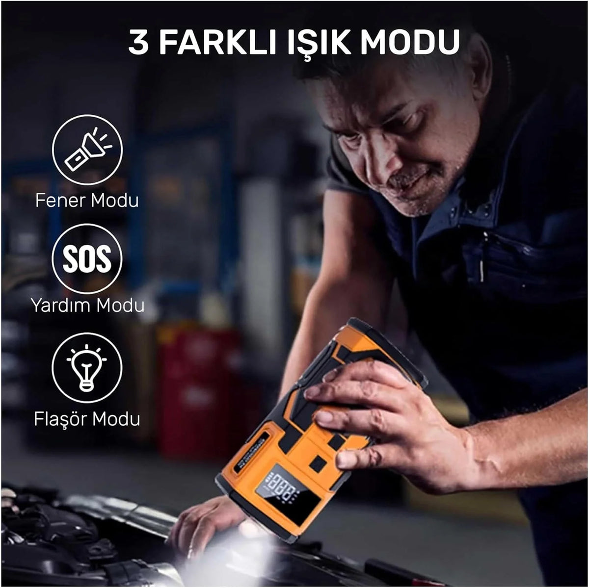 4in1 10.000mAh Akü Takviyeli, Powerbanklı Reflektörlü (4887)