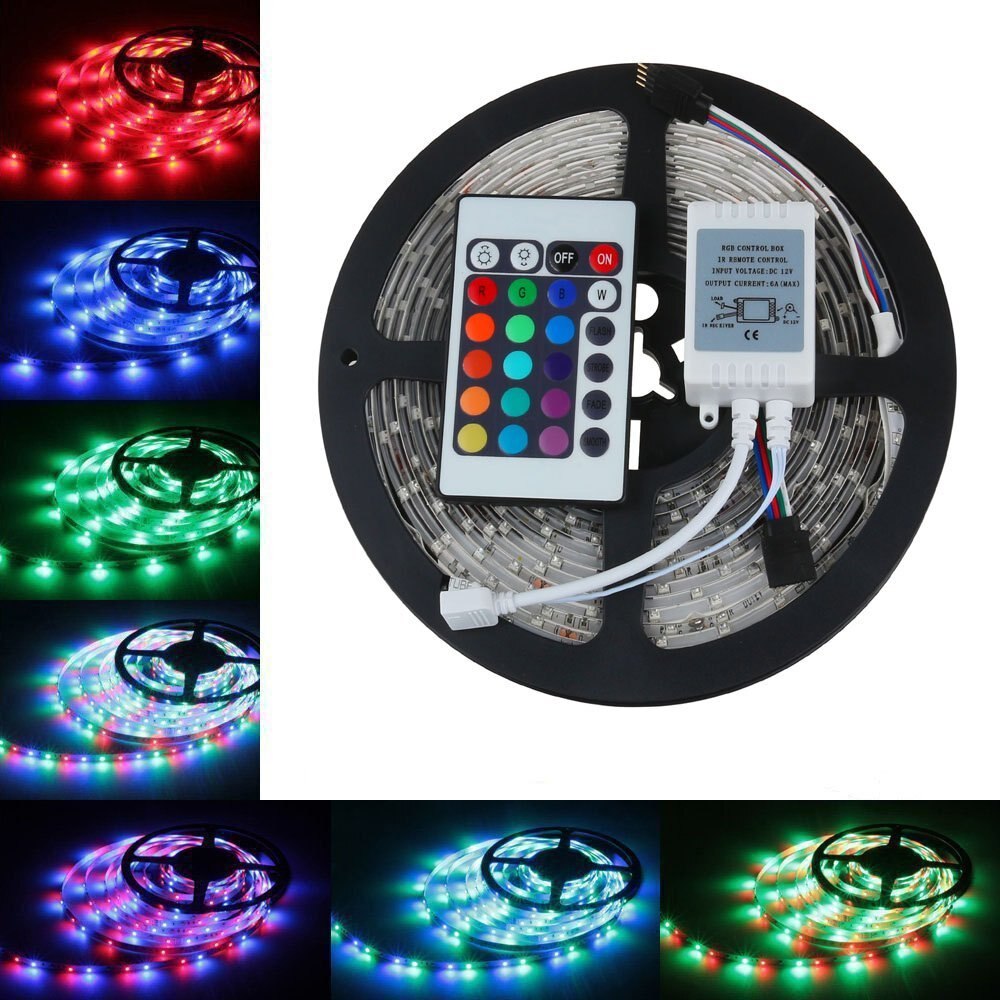 5 Metre Rgb Şerit Led Seti-İç ve Dış Mekan Silikonlu-Tak Çalıştır (4887)