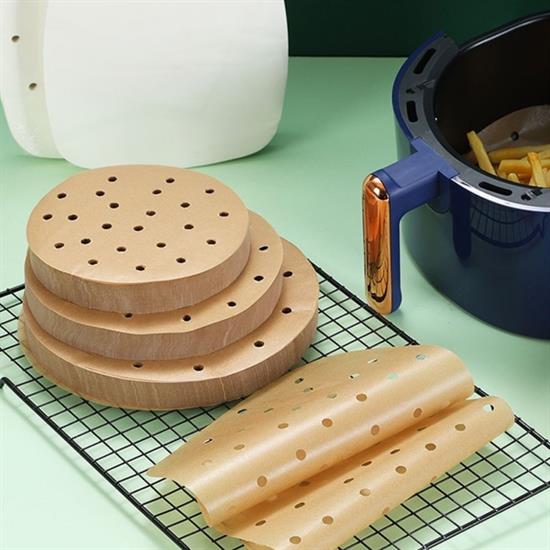 50 Adet Air Fryer Pişirme Kağıdı Tek Kullanımlık Gıda Pişirme Kağıdı Delikli Yuvarlak Model (4887)