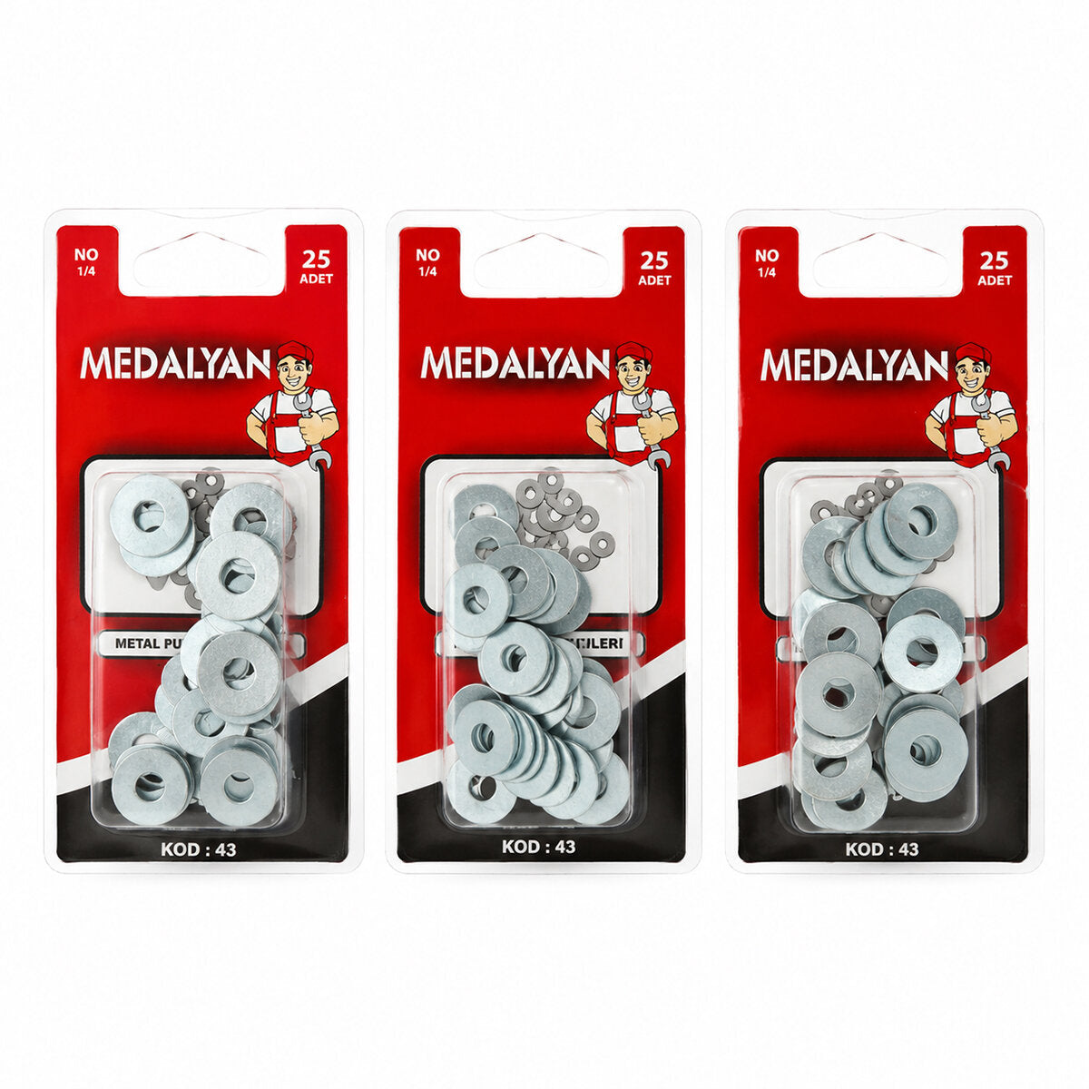 500 ADET 1/4 METAL PUL 12X25PCS (4887)