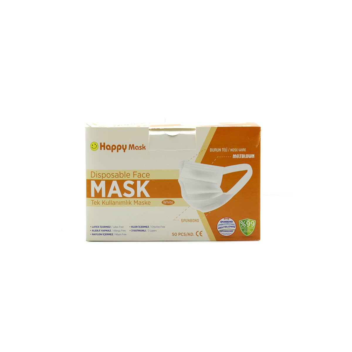 50PCS BEYAZ CERRAHİ YÜZ MASKESİ (4887)