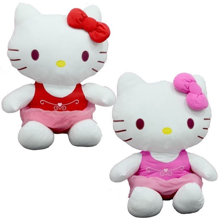 Peluş Hello Kitty Elbiseli Kurdeleli 36 cm S00002092 - 1 Adet Stokta Olan Gönderilir