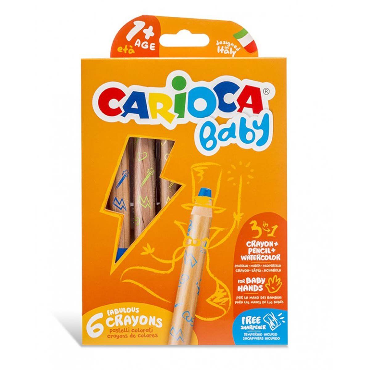 Carioca Jumbo Bebek Ahşap Gövdeli Boya Kalemi 6'lı