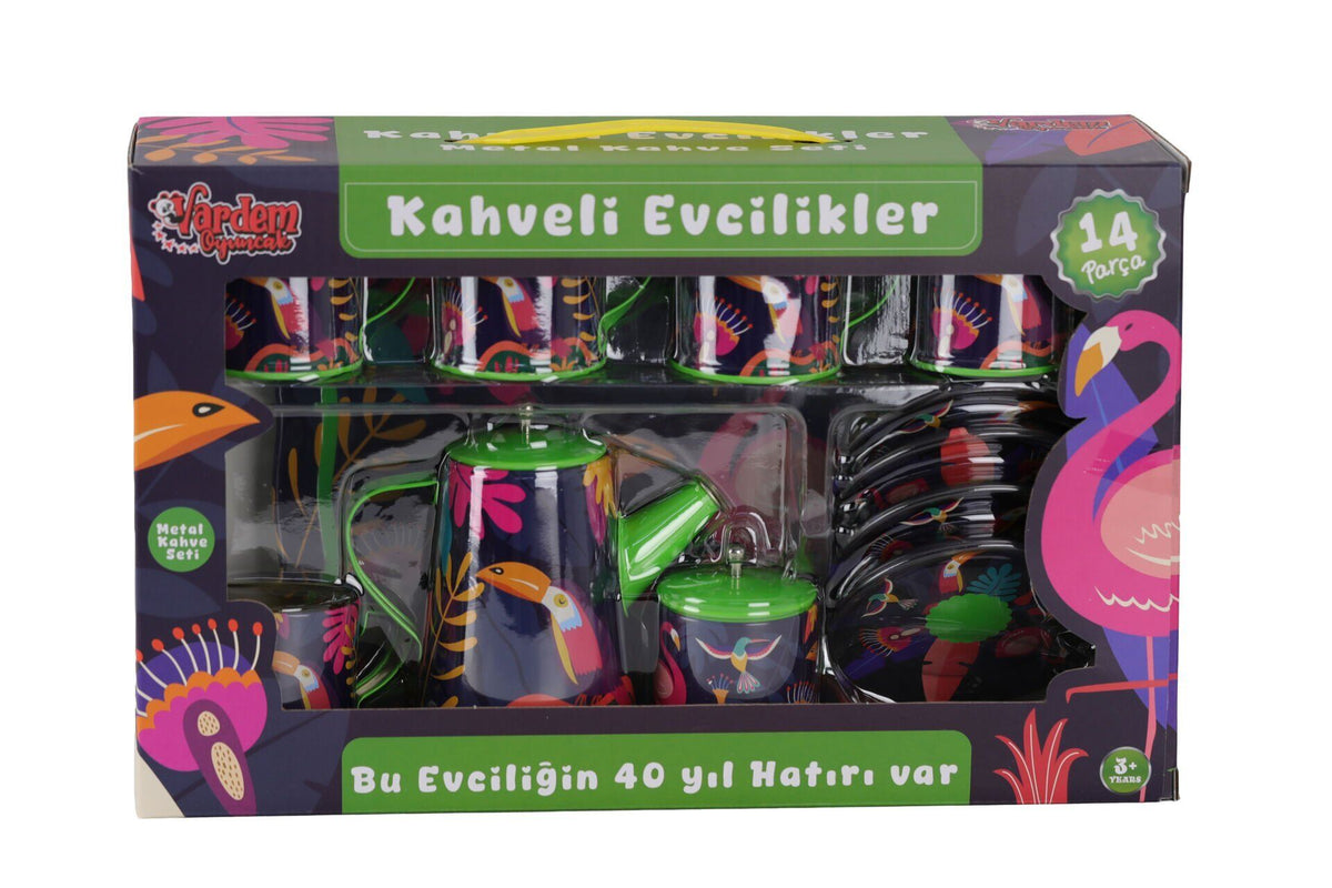 ATF-996-7A-10A 14 PARÇA DESENLİ METAL ÇAY SET