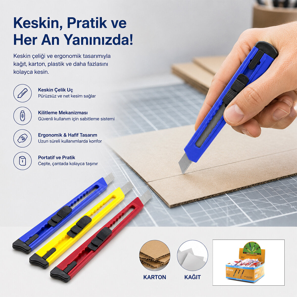 60 ADET KÜÇÜK PLASTİK FALÇATA MAKET BIÇAK (4887)