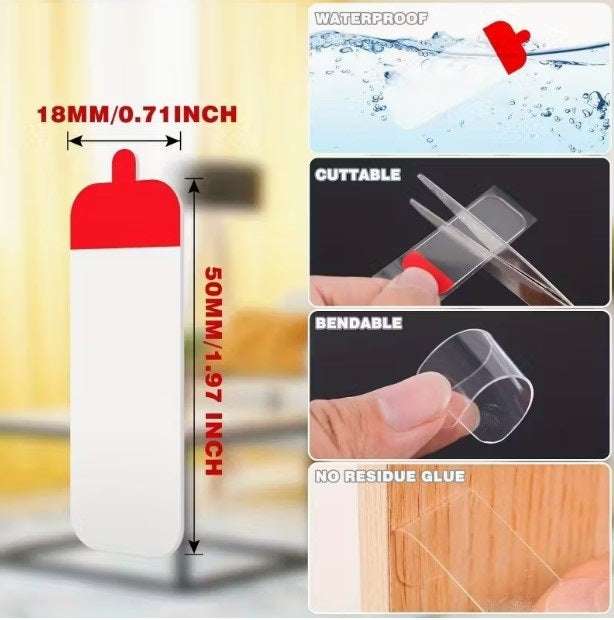 60 Parça Kolay Açılır Güçlü Çift Taraflı Bant 18mm*50mm (4887)