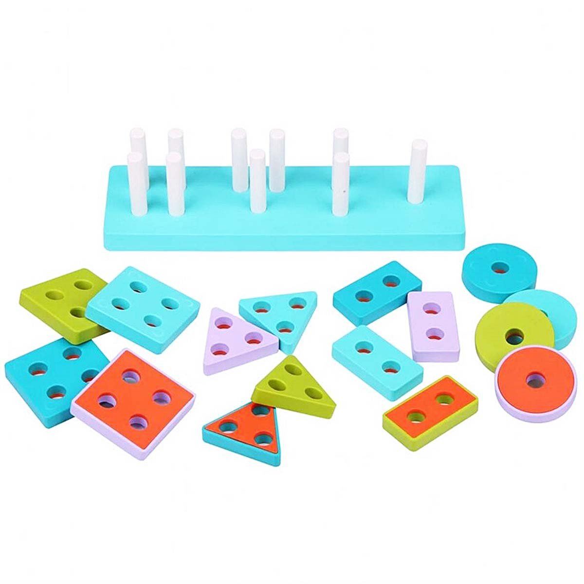 LC Ahşap Geometrik Şekiller Bul-Tak