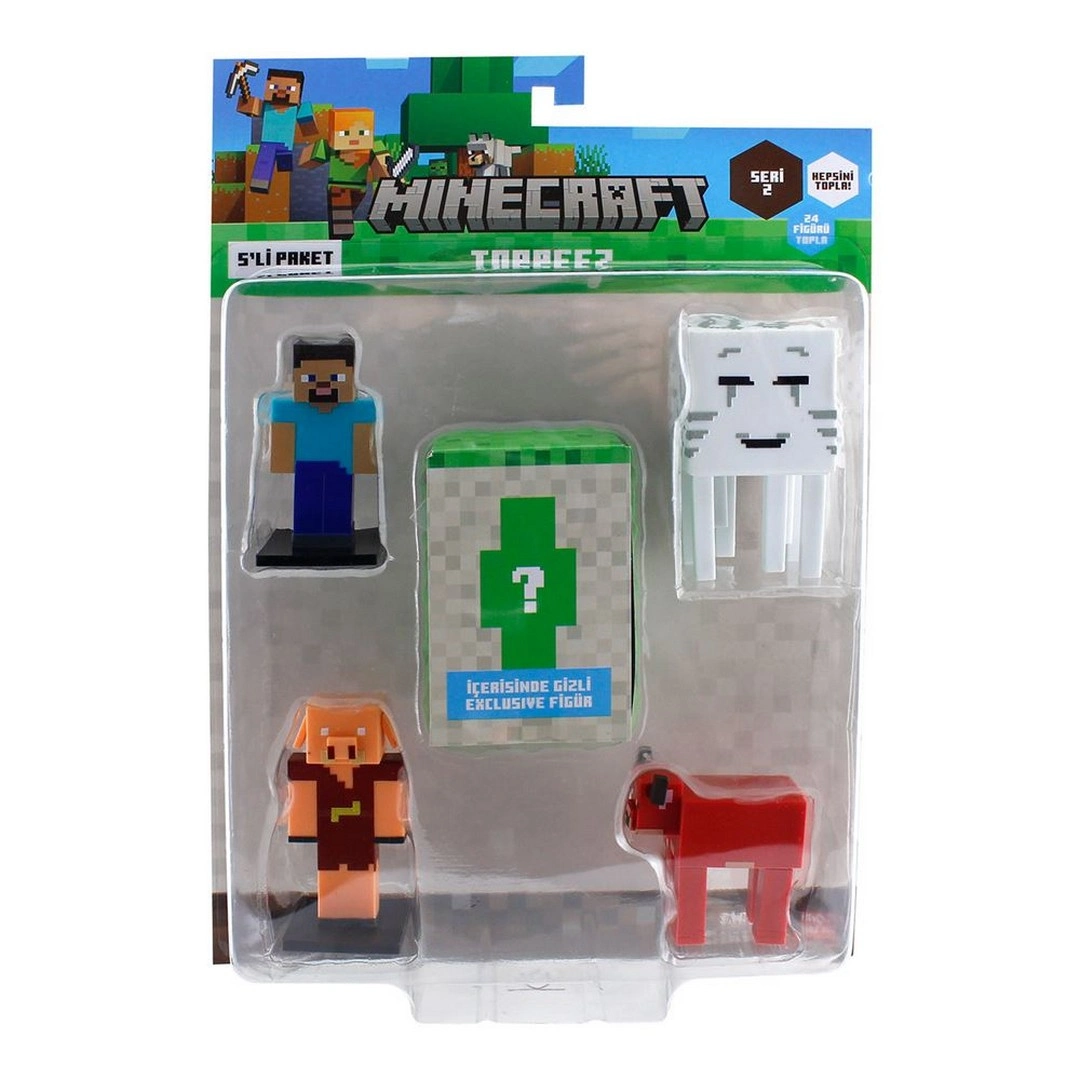 Minecraft 3D Toppeez 5'li Figür Seti - Stokta Olan Gönderilir