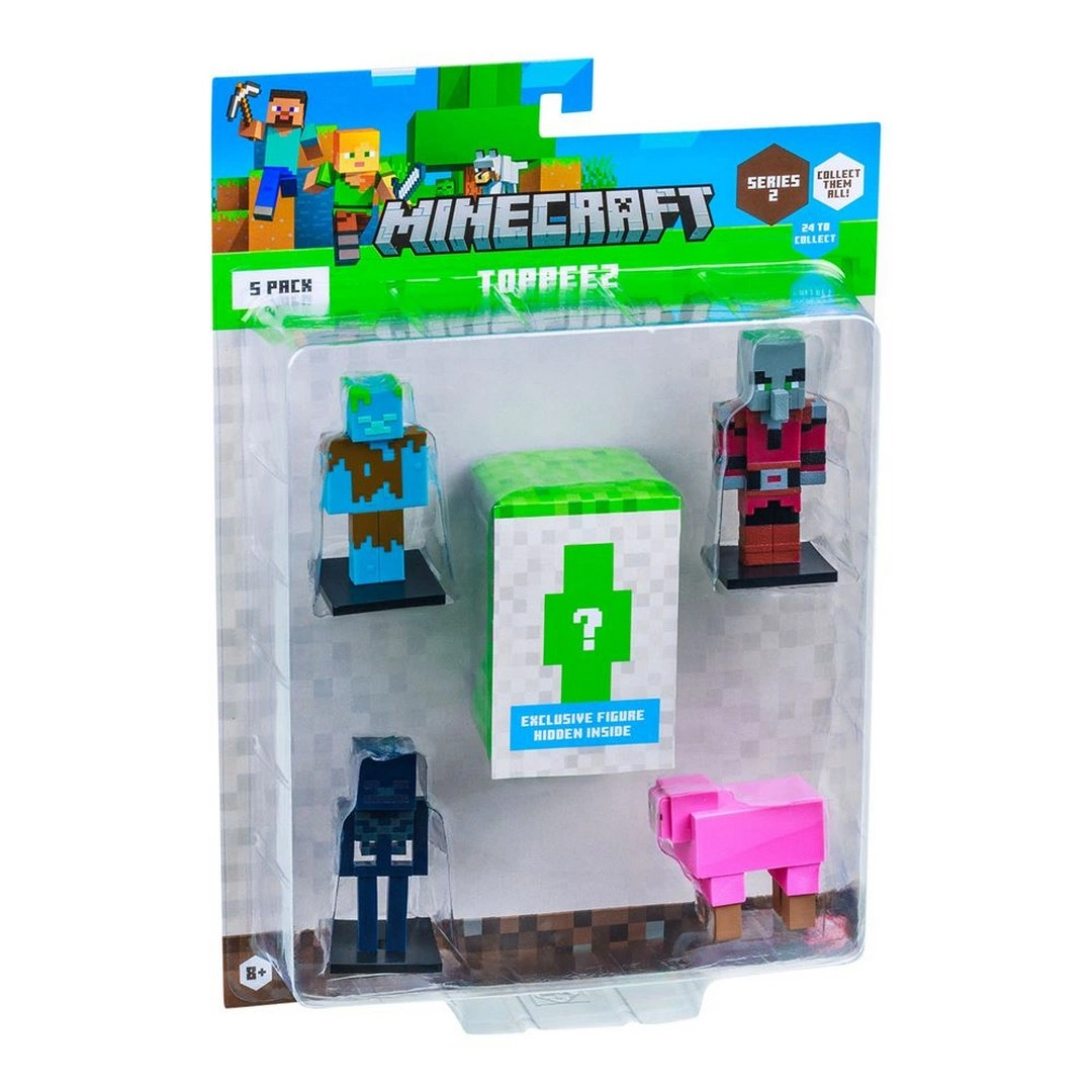 Minecraft 3D Toppeez 5'li Figür Seti - Stokta Olan Gönderilir