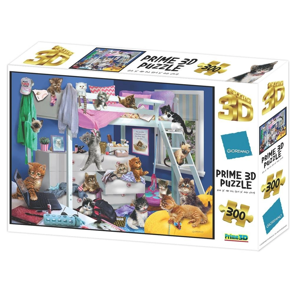 Prime 3D Giordano Yatak Odası Kedileri Puzzle 300 Parça