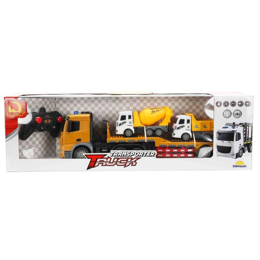 1:18 Suncon Sesli ve Işıklı USB Şarjlı Uzaktan Kumandalı Taşıyıcı Kamyon 50 cm S00004326