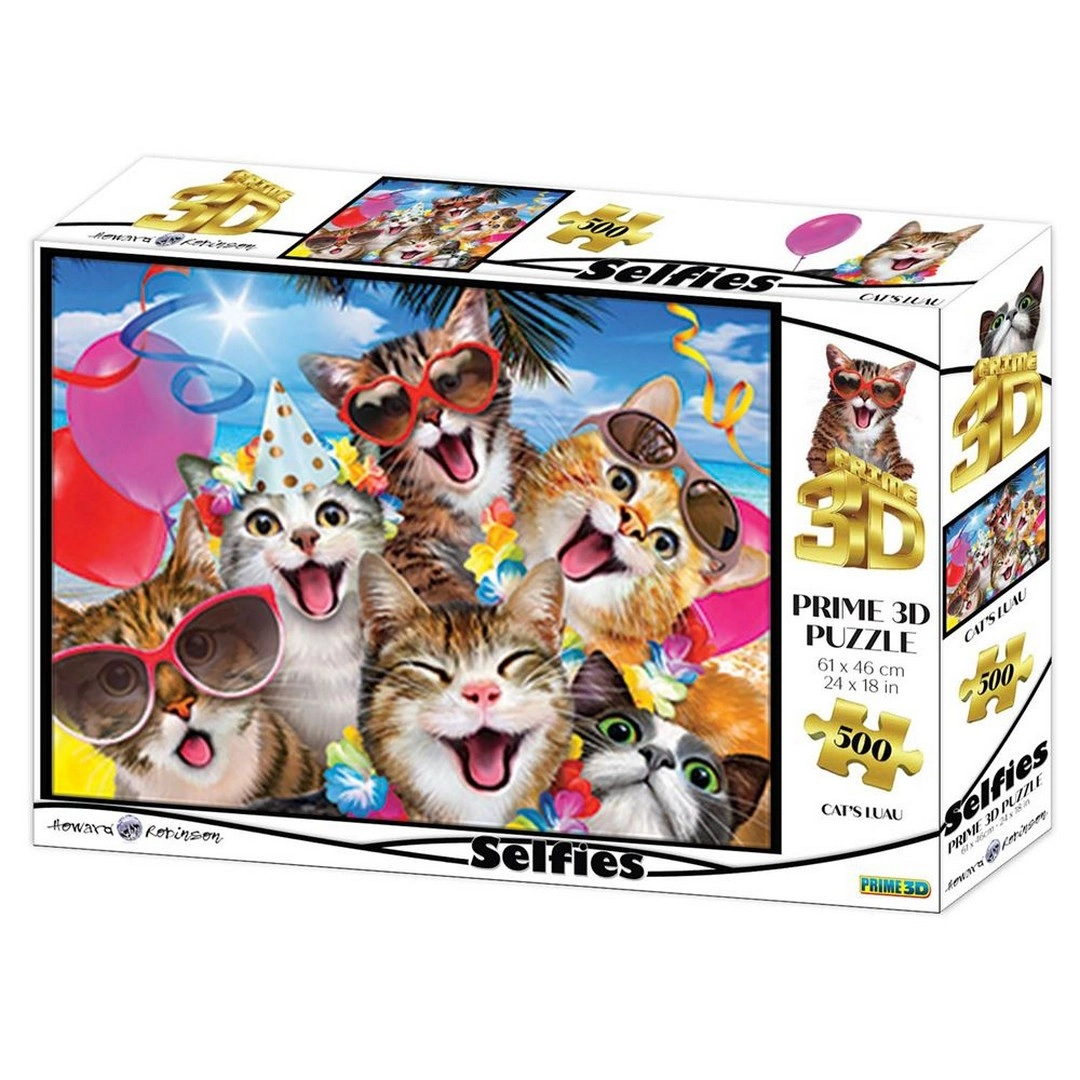 Prime 3D - Kediler Partide 500 Parça Yetişkin Puzzle