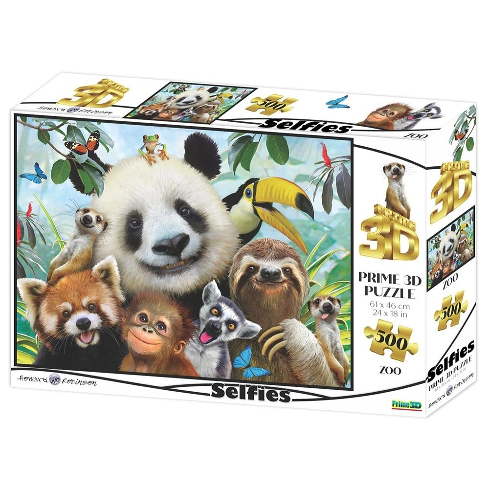 Prime 3D - Hayvanat Bahçesi Selfie 500 Parça Yetişkin Puzzle