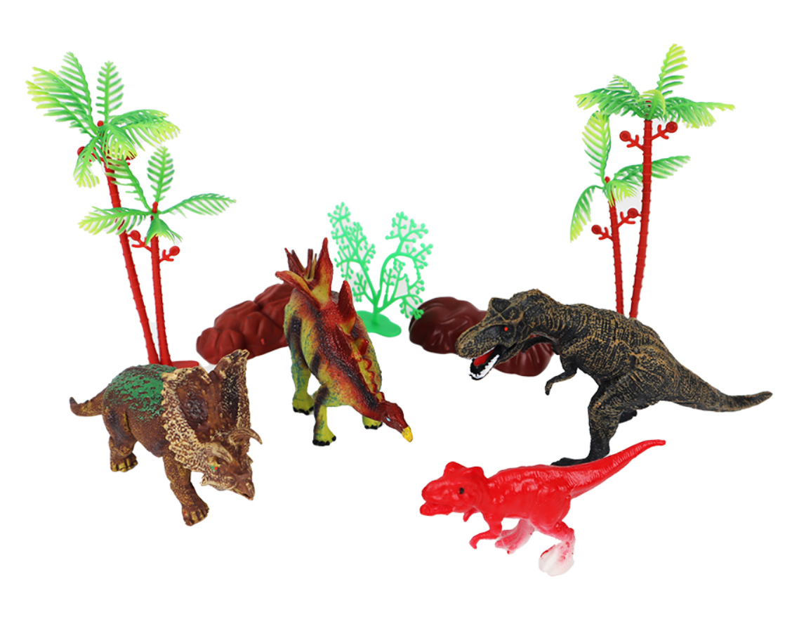 Tüpte Aksesuarlı Dinozor Figürleri Seti 10 lu