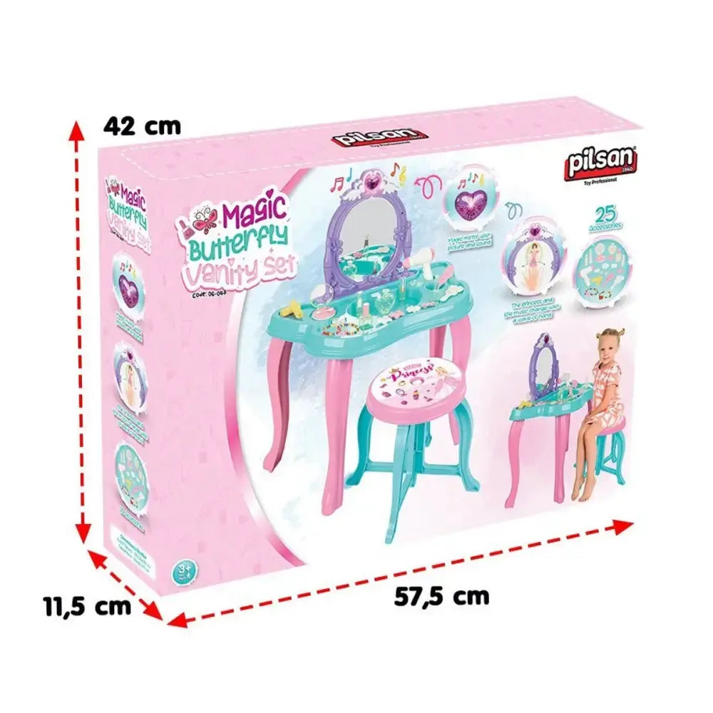 06 048M Sihirli Kelebek Makyaj Masası Mor -Pilsan Oyuncak
