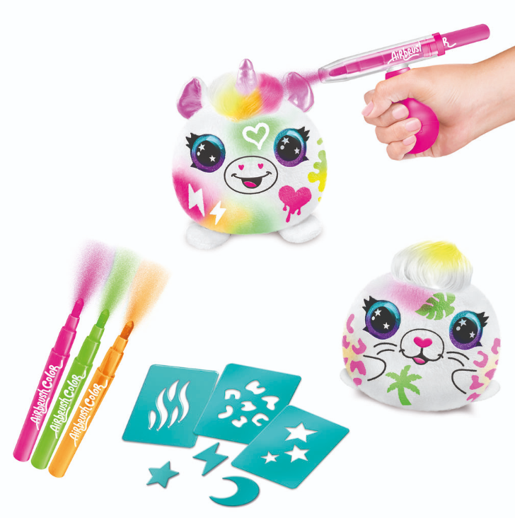 Airbrush Neon Boyanıp Yıkanabilen Mini Peluş Sürpriz 2 li Paket