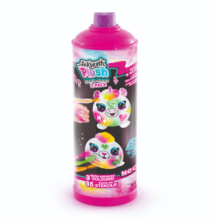 Airbrush Neon Boyanıp Yıkanabilen Mini Peluş Sürpriz 2 li Paket