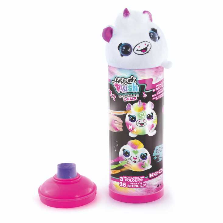 Airbrush Neon Boyanıp Yıkanabilen Mini Peluş Sürpriz 2 li Paket