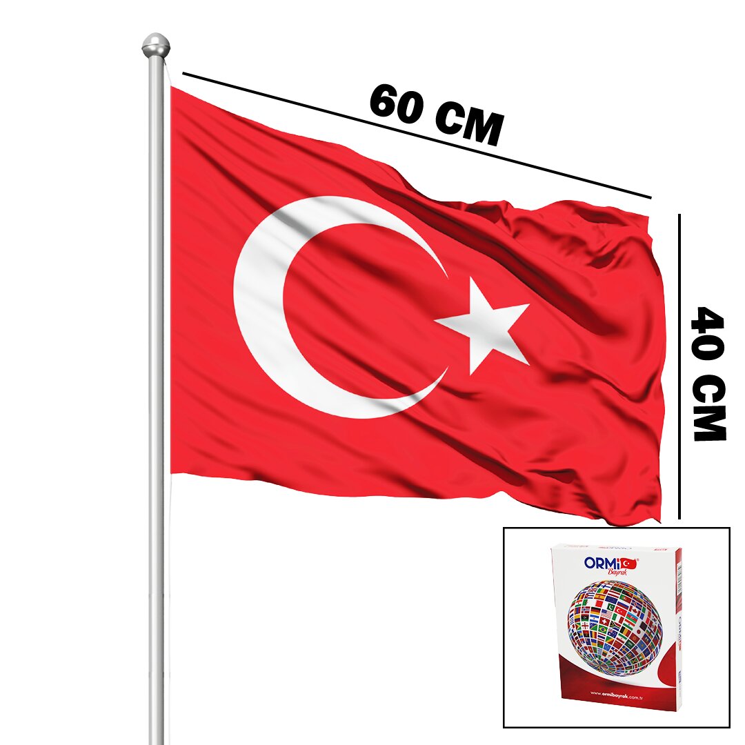 ALPAKA KUMAŞ TÜRK BAYRAK 40X60CM (4887)
