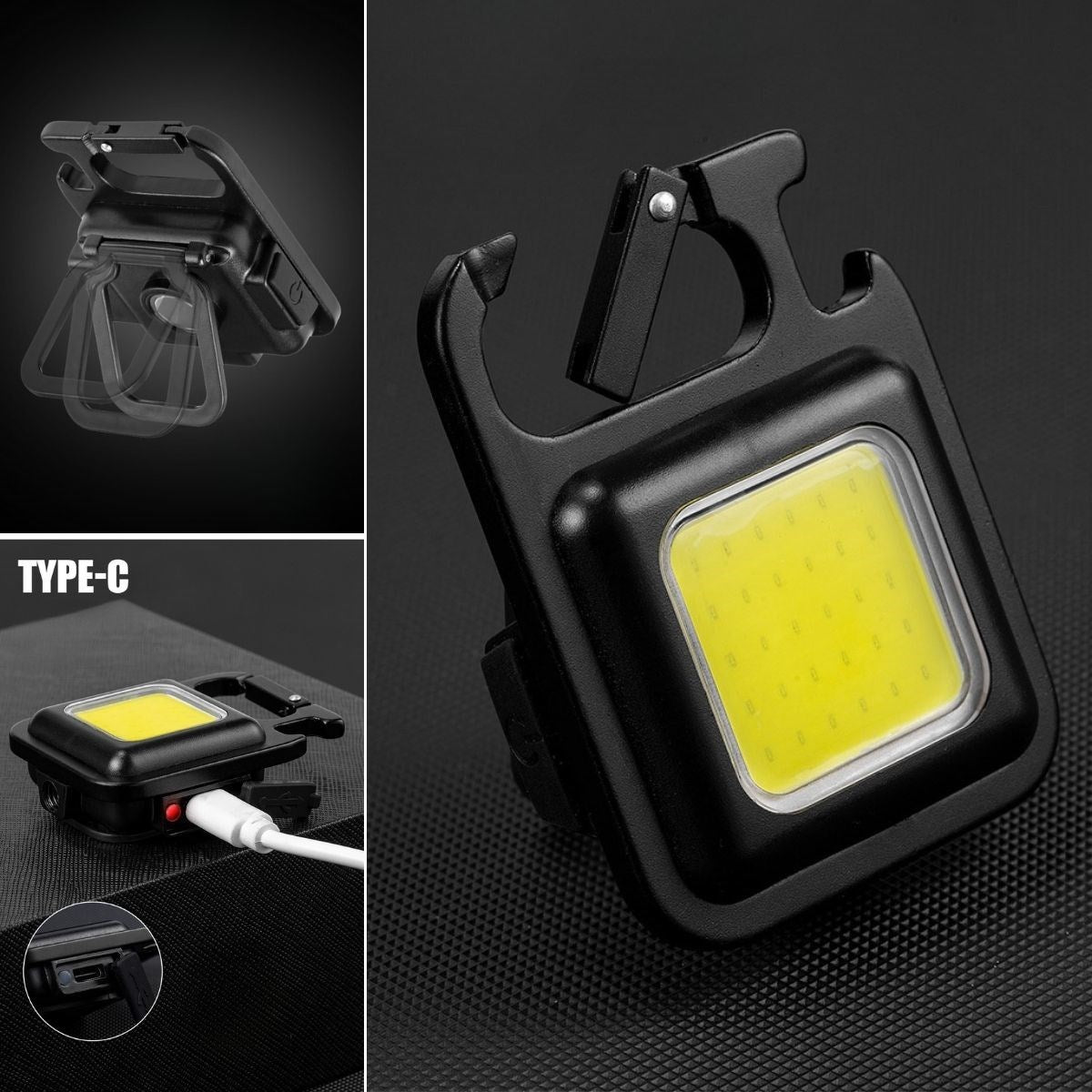 Anahtarlıklı, Açacaklı,Güçlü Mıknatıslı 3 Farklı Led Modlu Mini Boy Asılabilen Led Kamp Aydınlatması,El Feneri (4887)