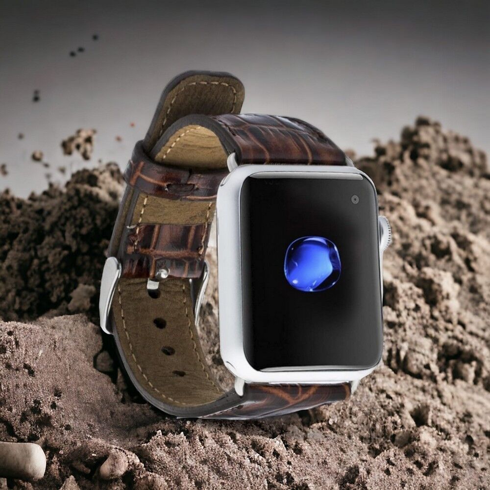 Apple Watch Uyumlu Deri Kordon 42-44-45mm Croco YK06