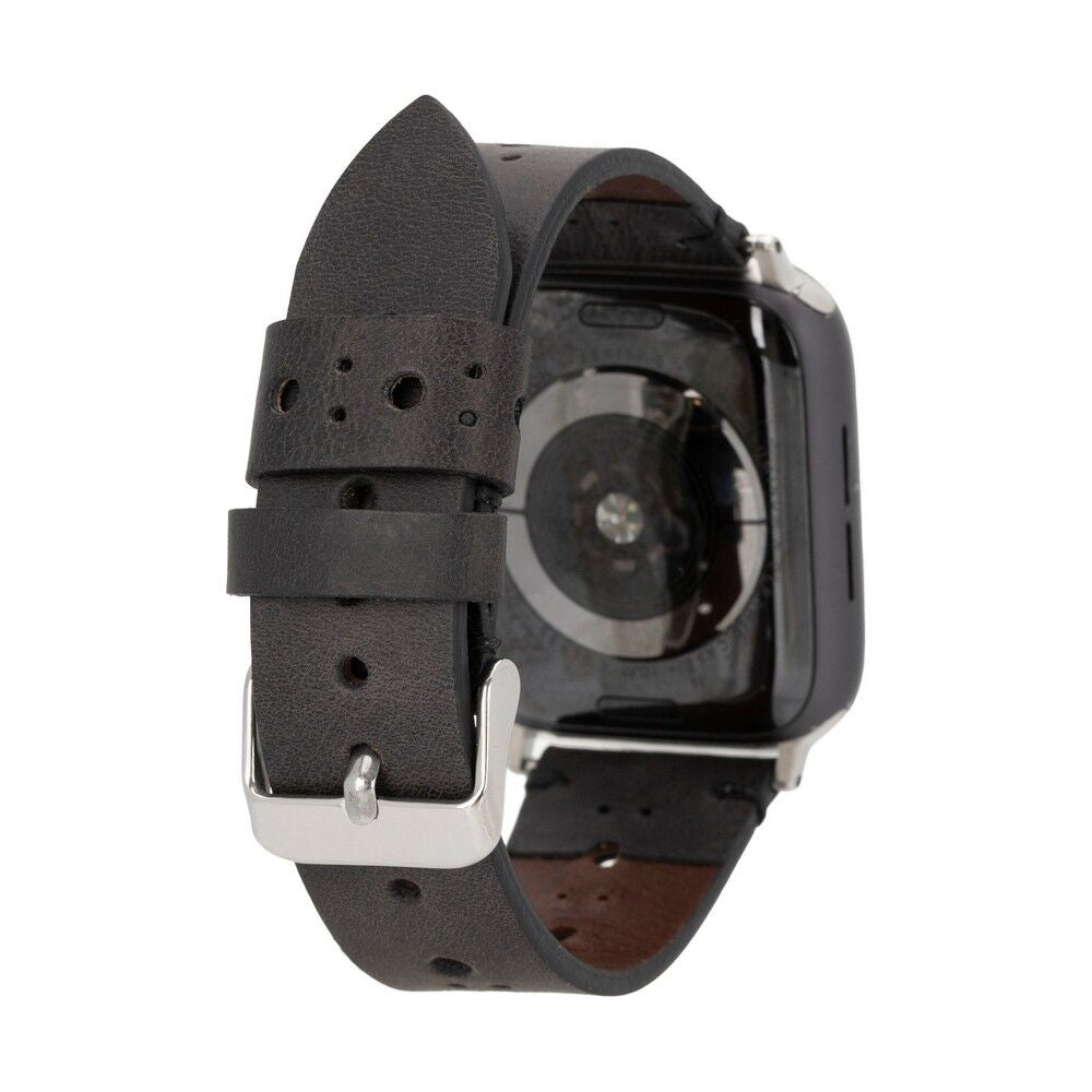 Apple Watch Uyumlu Deri Kordon 42-44-45mm RST1 Siyah
