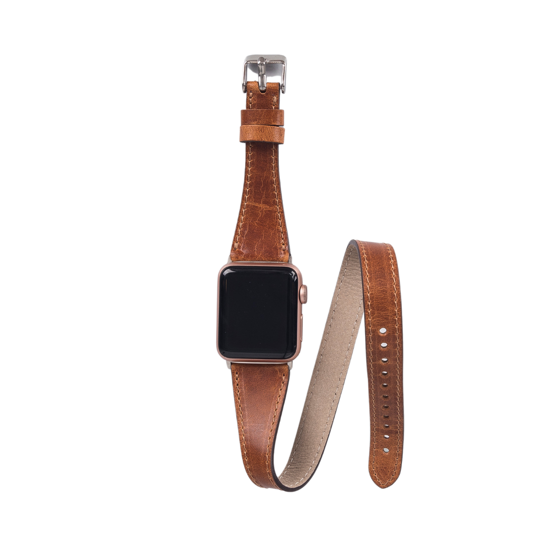 Apple Watch Uyumlu Deri Kordon 42-44-45mm Slim DT V18