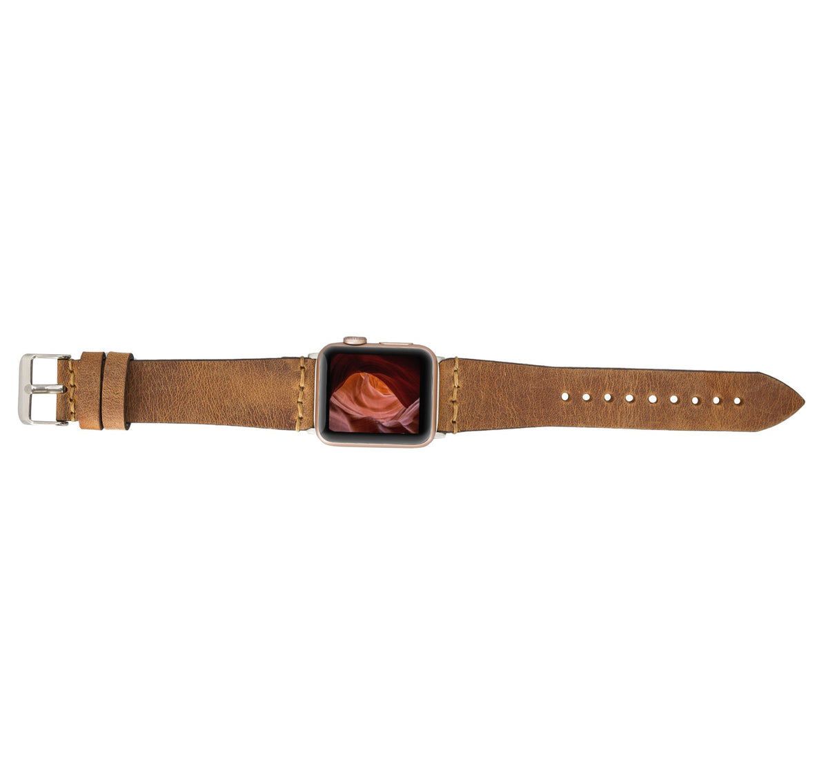 Apple Watch Uyumlu Deri Kordon 38-40-41mm G19-BA7 Taba