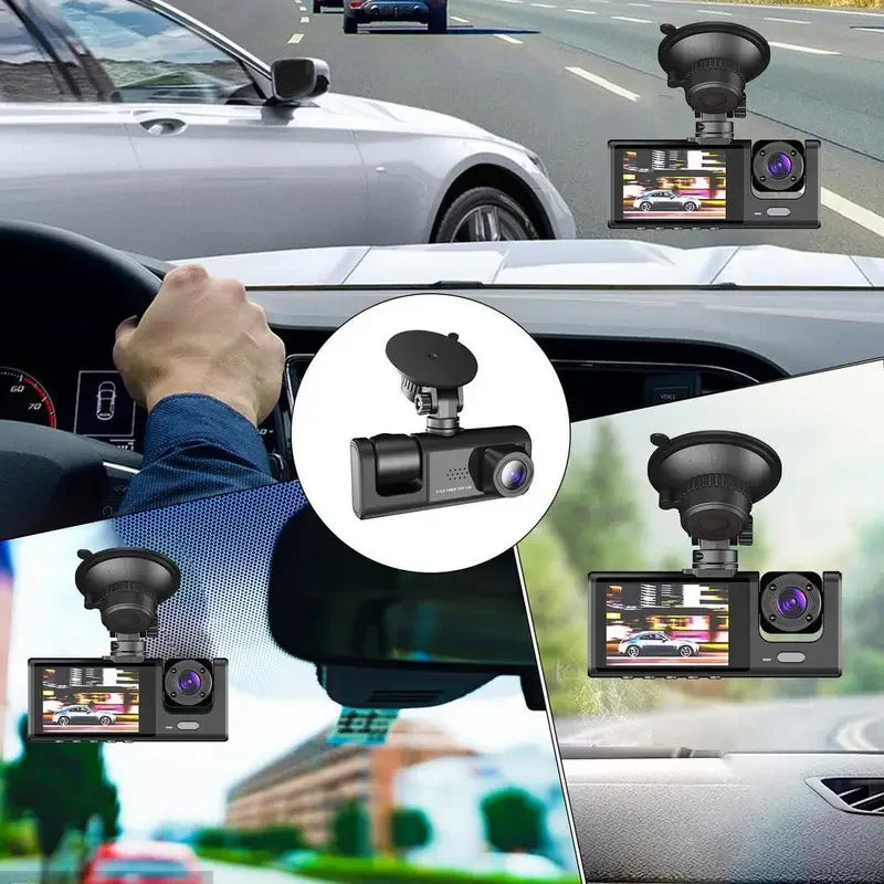 Araç Araba Kamerasi Black Box Traffic Recorder  3 Kameralı (4887)