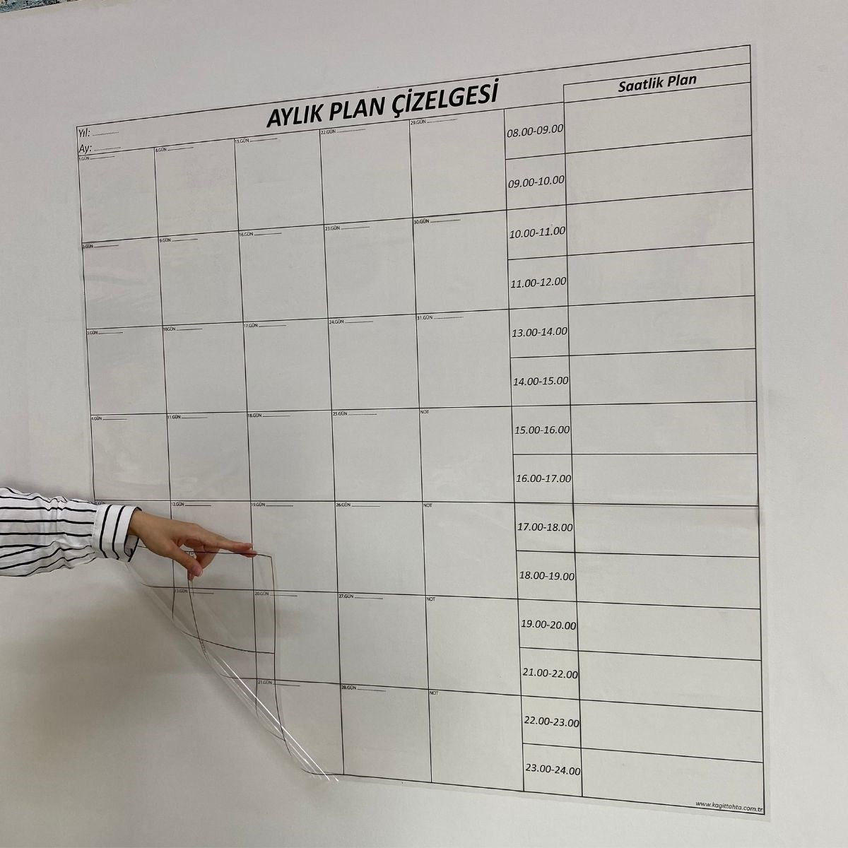 Aylık Planlayıcı Manyetik Duvar Stickerı Takvim Plan Çizelgesi (4887)