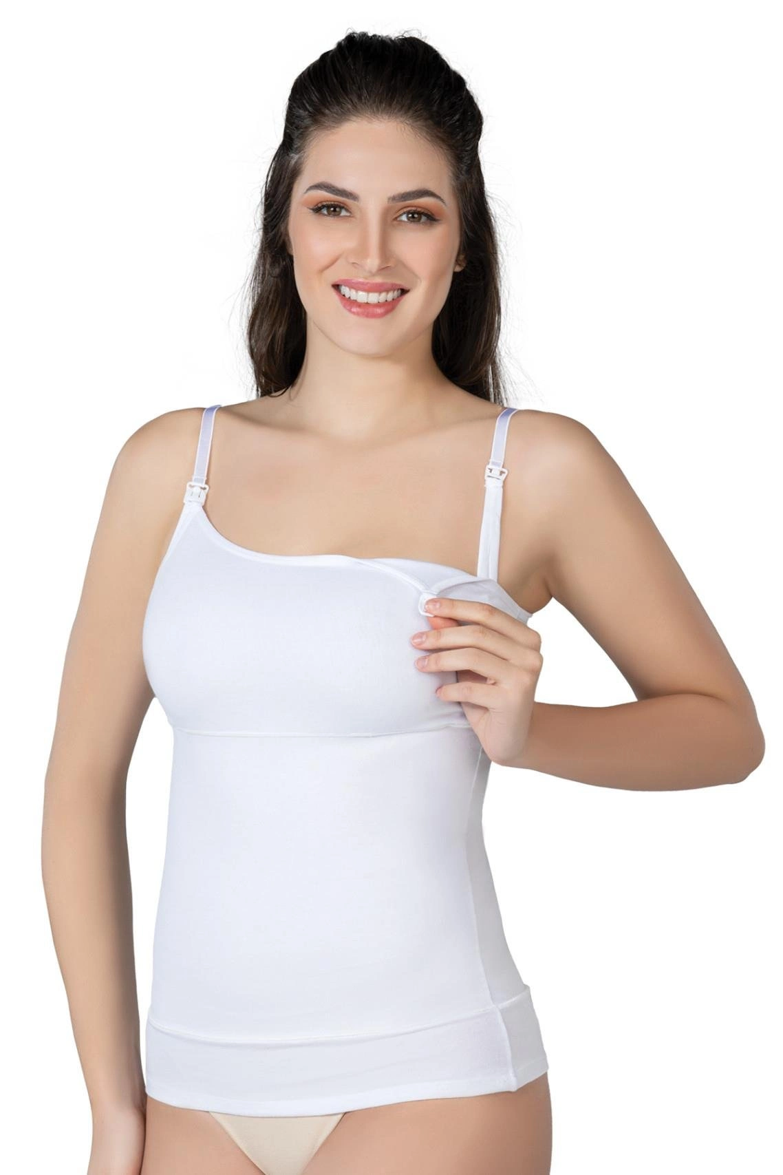 Modal Cotton Emzirme Atlet Korse - Beyaz - KLBN30572