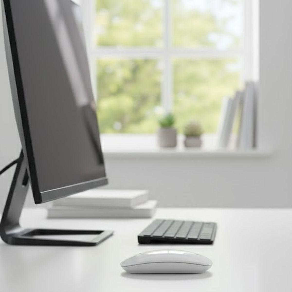 Beyaz Renkli Ergonomik Sessiz Kablosuz Mouse – USB Alıcılı, Ofis ve Oyun İçin Konforlu Bilgisayar Faresi MS6310 (4887)