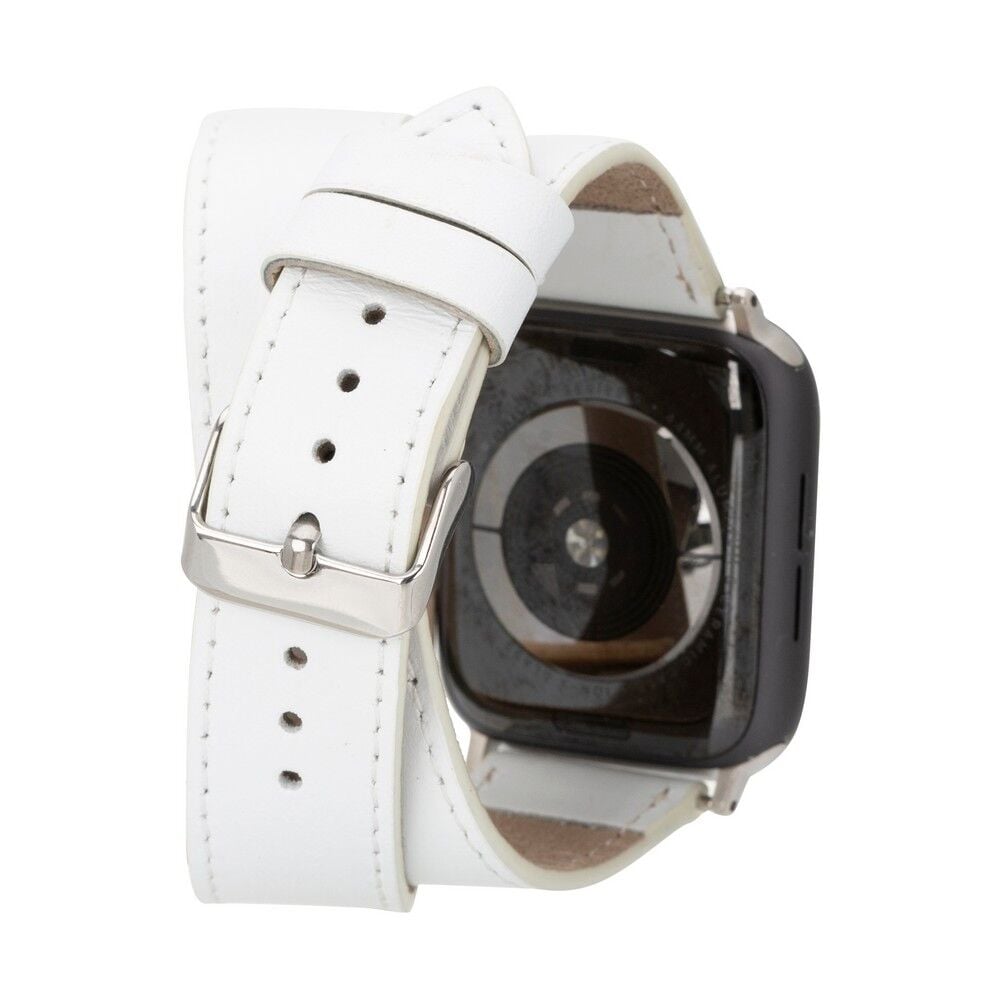 Apple Watch Uyumlu Deri Kordon 38-40-41mm DT F3 Beyaz