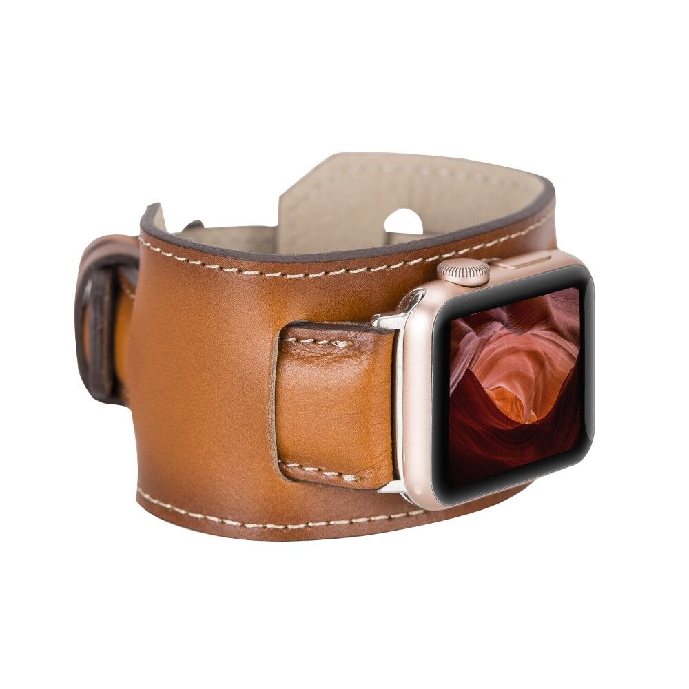 Apple Watch Uyumlu Deri Kordon 42-44-45mm Cuff RST2EF