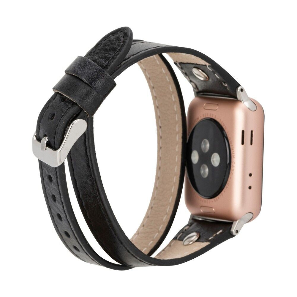 Apple Watch Uyumlu Deri Kordon 42-44-45mm DT ST RST1