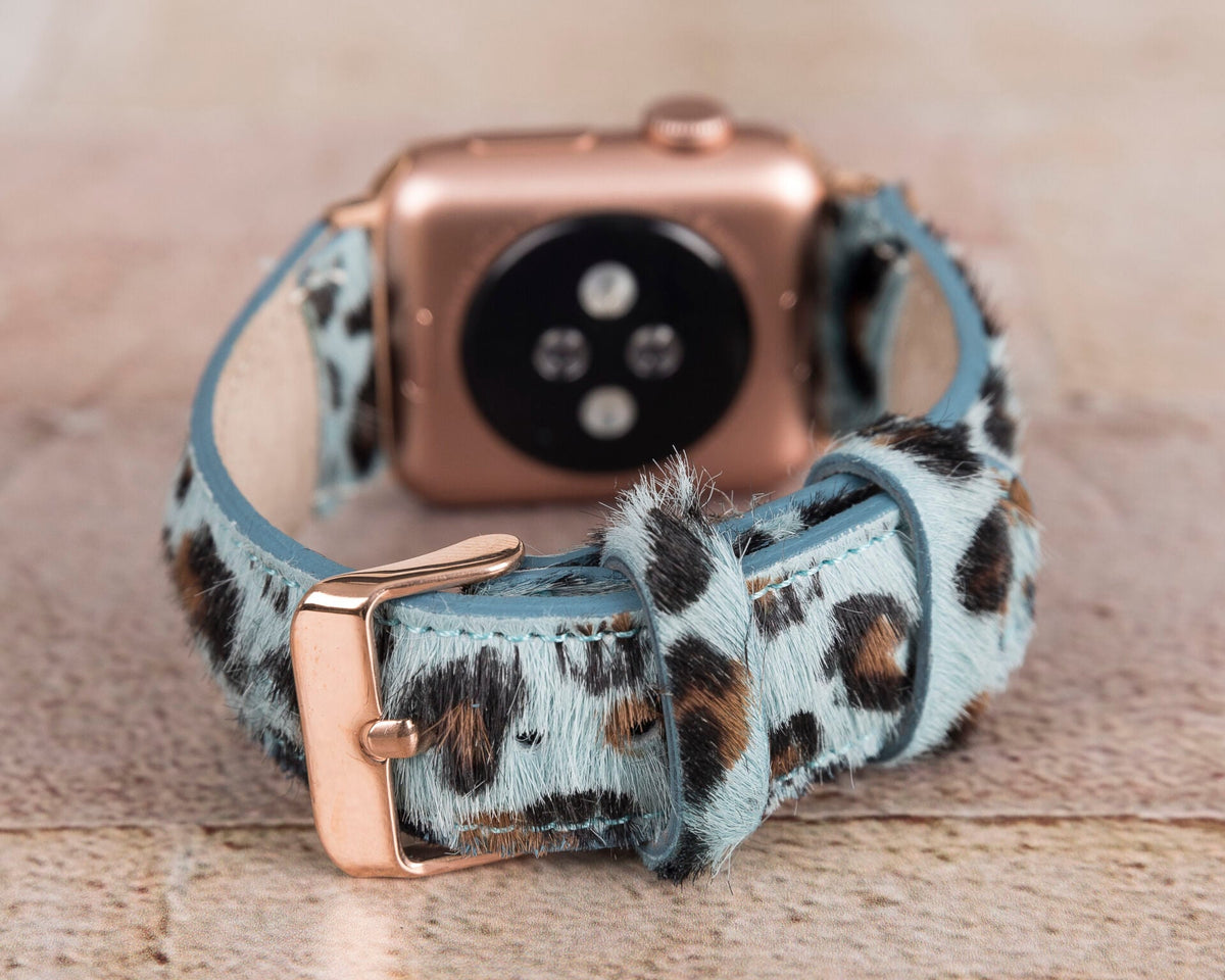 Apple Watch Uyumlu Deri Kordon 42-44-45mm Leopar LEO56N
