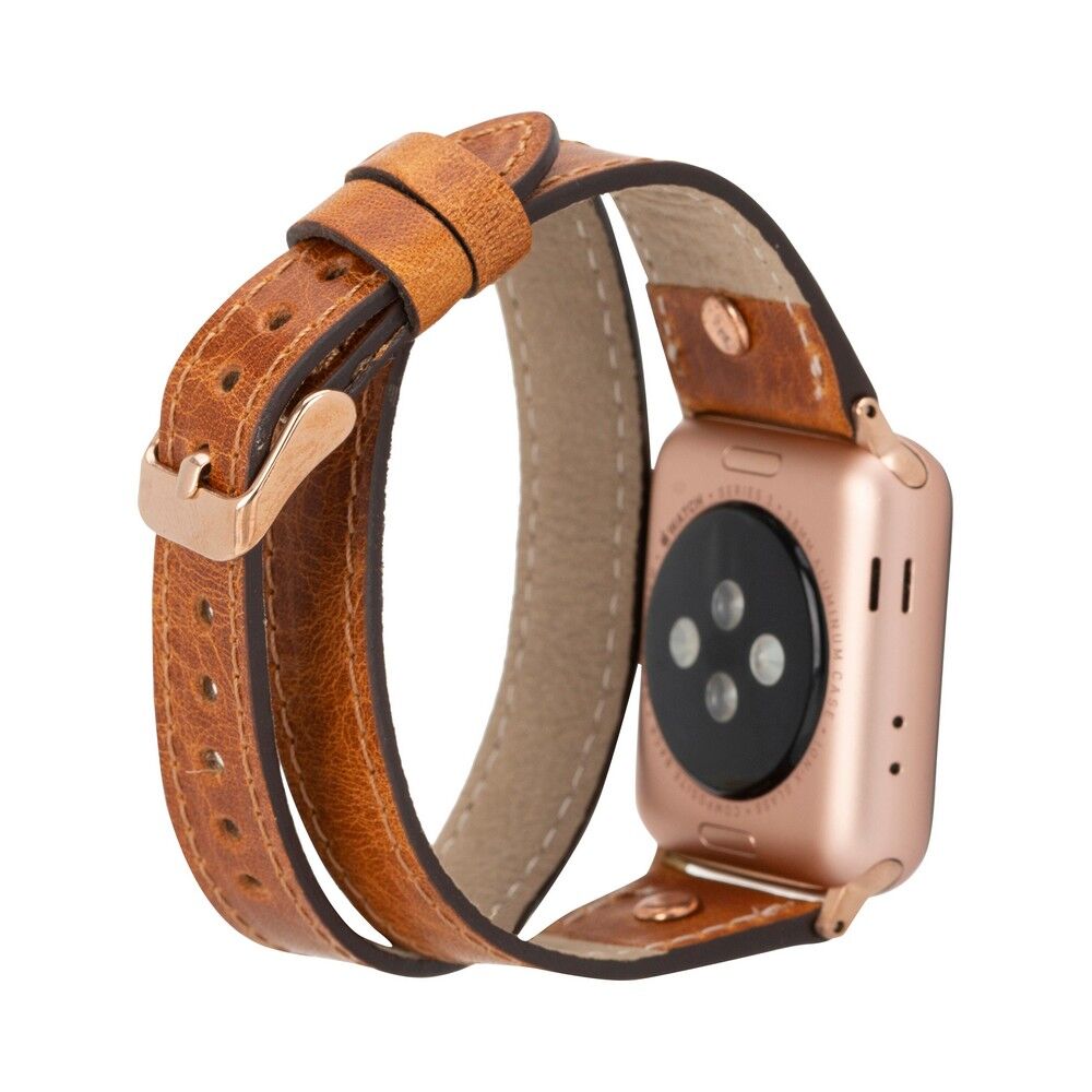Apple Watch Uyumlu Deri Kordon 42-44-45mm Slim DT RT V18