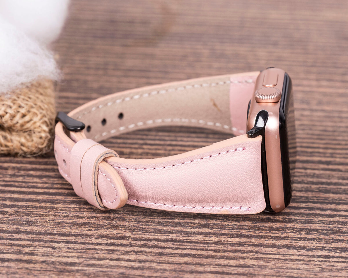 Apple Watch Uyumlu Deri Kordon 42-44-45mm Slim NU2