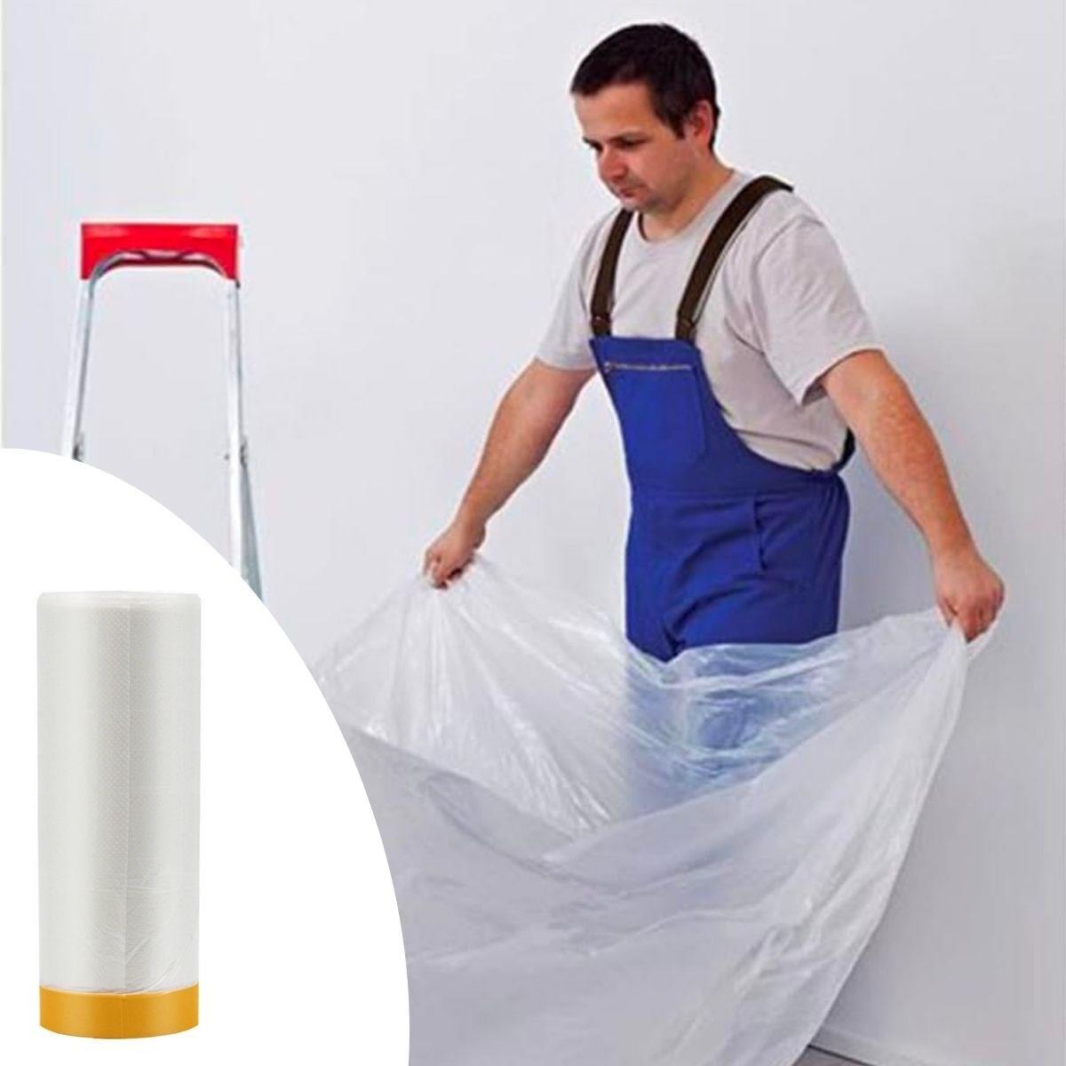Boya Badana Eşya Koruma Hışır Örtüsü 280cm x 15 mt  Yapışkanlı Hışır Örtü (4887)