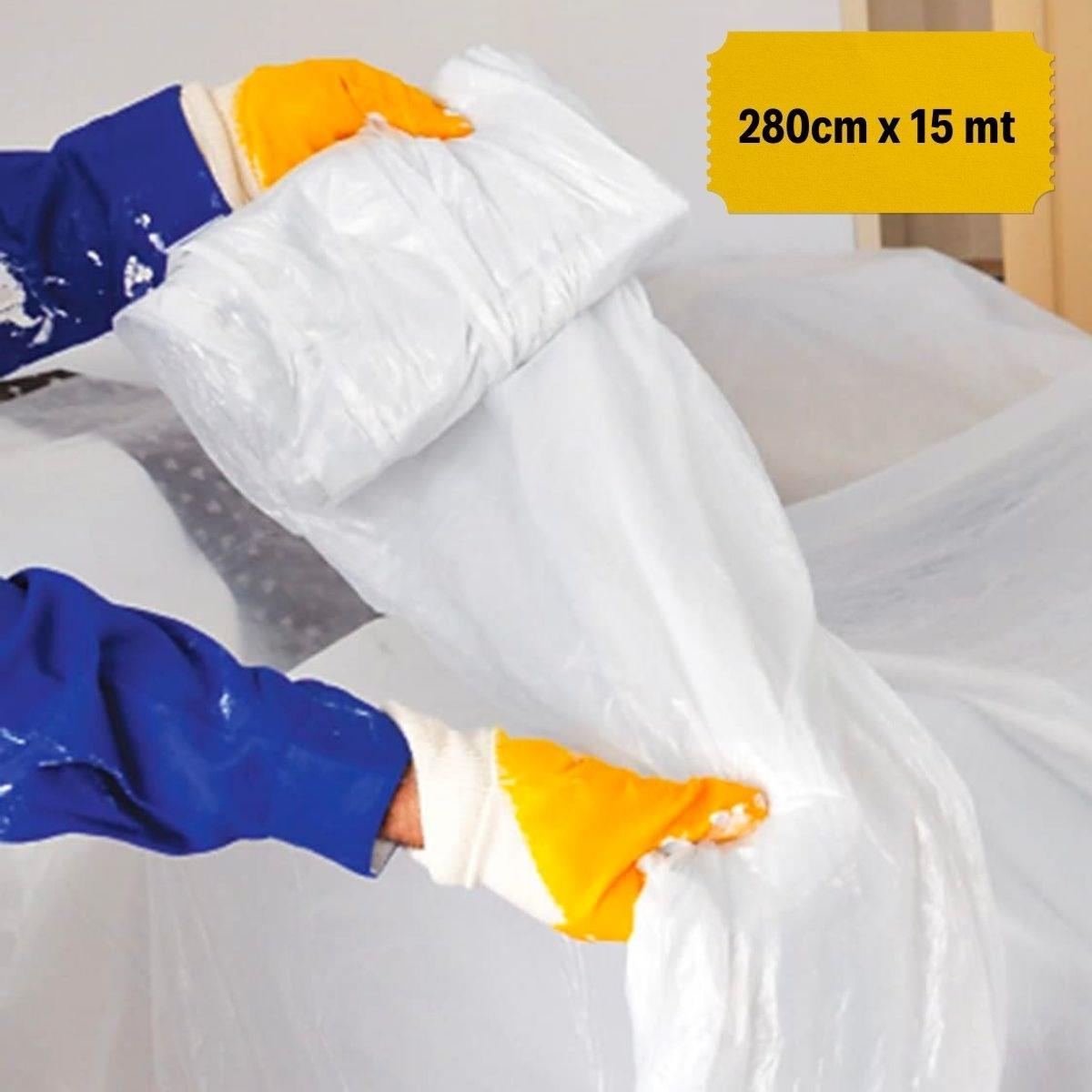 Boya Badana Eşya Koruma Hışır Örtüsü 280cm x 15 mt  Yapışkanlı Hışır Örtü (4887)